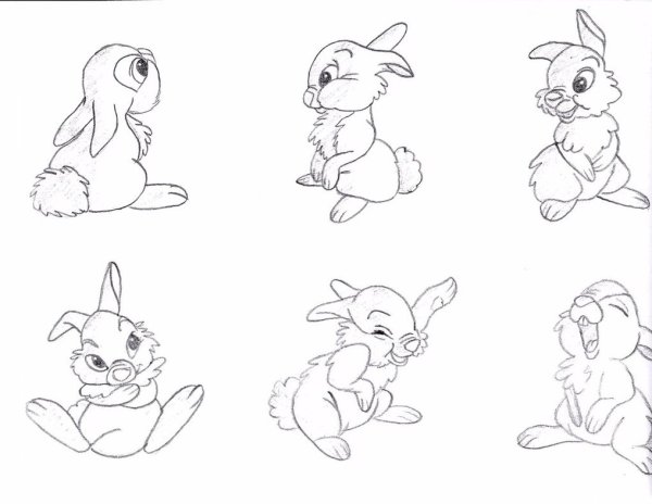 Зайчик рисунок карандашом