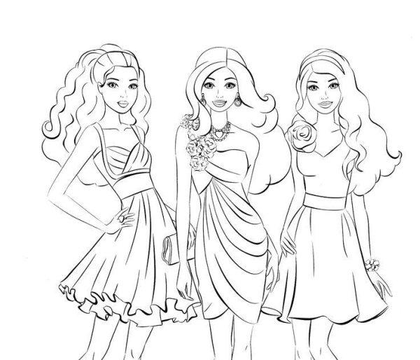 Рисунки Барби для срисовки