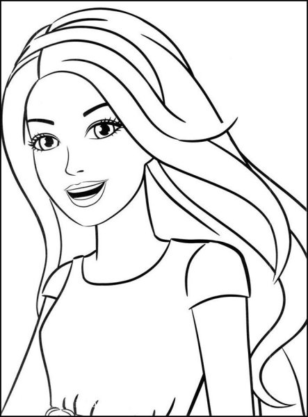 Лицо Барби раскраска