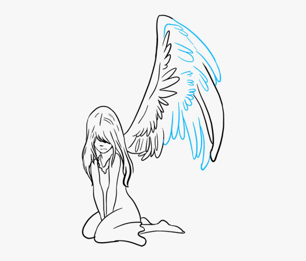 Поэтапное рисование ангела для детей