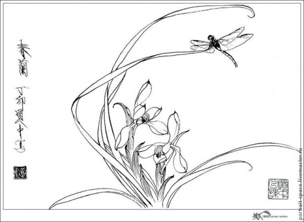 Китайские рисунки карандашом