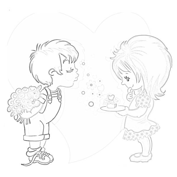 Рисунки для срисовки мальчик и девочка