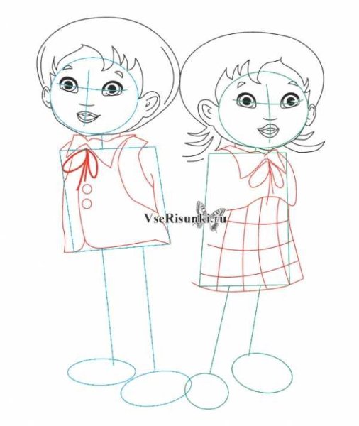 Рисование девочка и мальчик