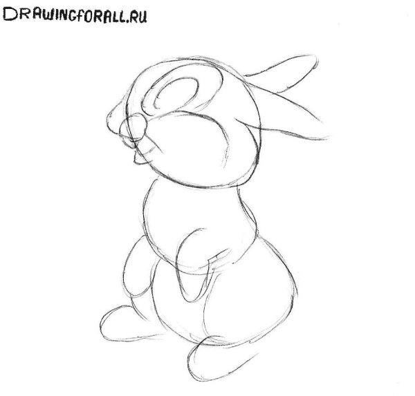 Пошаговое рисование кролика