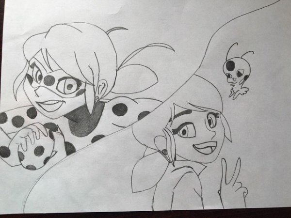 Леди баг и супер кот для срисовки