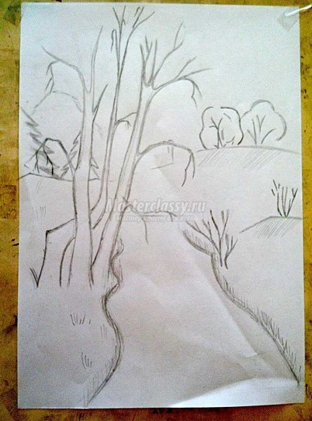 Пейзаж в графике для детей