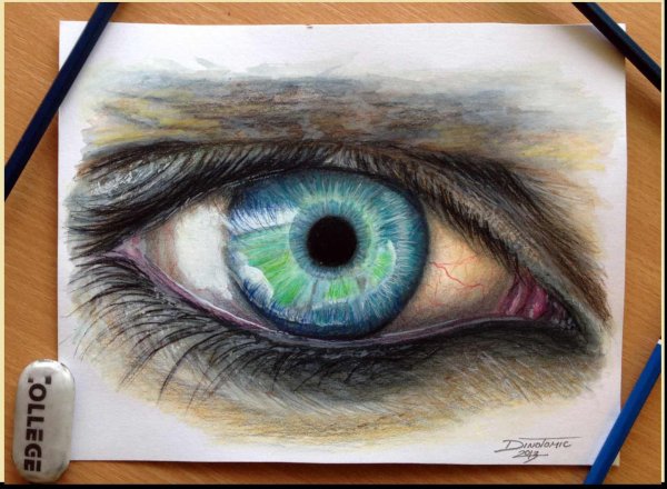 Рисунки цветными карандашами