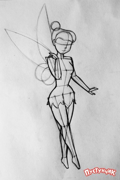 Фея Динь Динь для срисовки