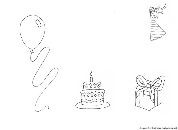 Приглашение на день рождения раскраска