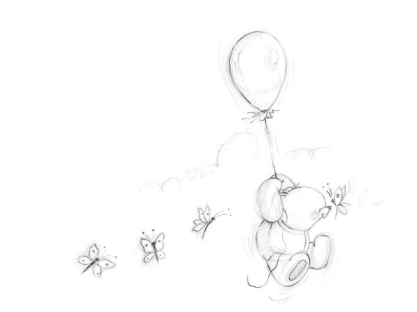 Воздушные шарики для срисовки карандашом