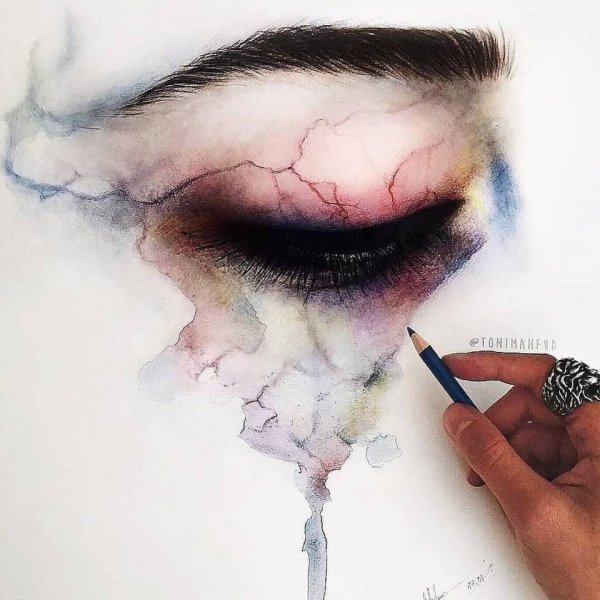 Рисунки акварельными карандашами