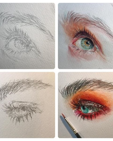 Рисунки акварельнвми карандашом