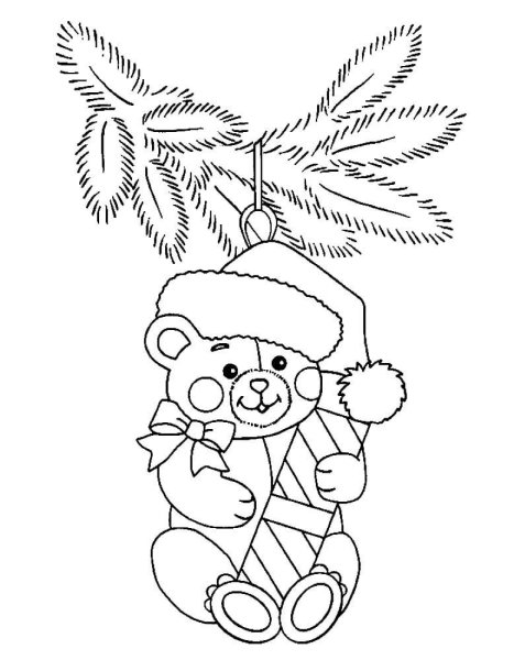 Новогодние украшения раскраска