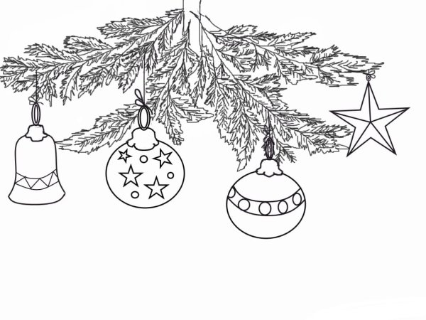 Новогодние украшения раскраска