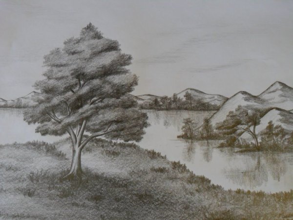 Рисование пейзажа карандашом