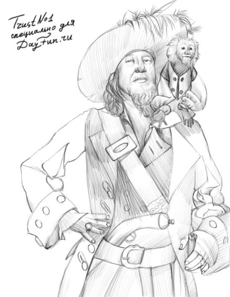 Пират поэтапное рисование