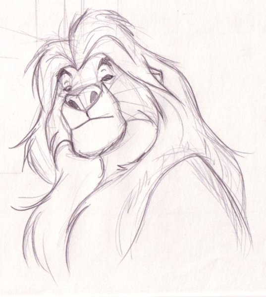 Лев карандашом