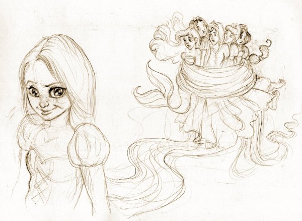 Принцессы Диснея для срисовки Ариэль