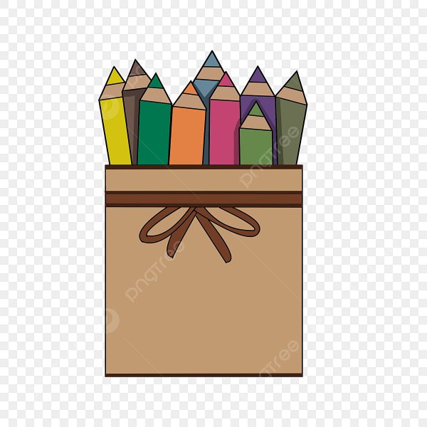 Коробки с карандашами без фона