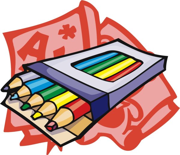 Цветные карандаши в коробке рисунок