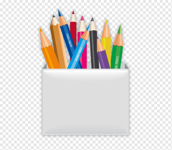 Коробка с карандашами вектор