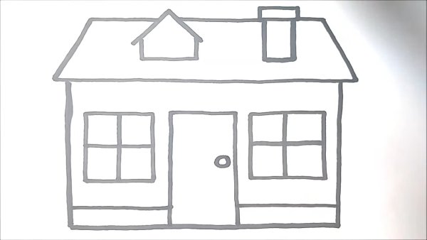 Рисунки дома ручкой поэтапно