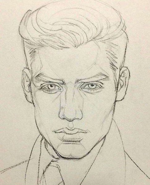 Мужской портрет карандашом
