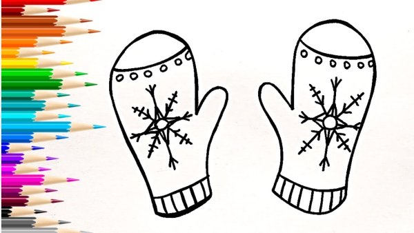 Варежка с орнаментом для рисования