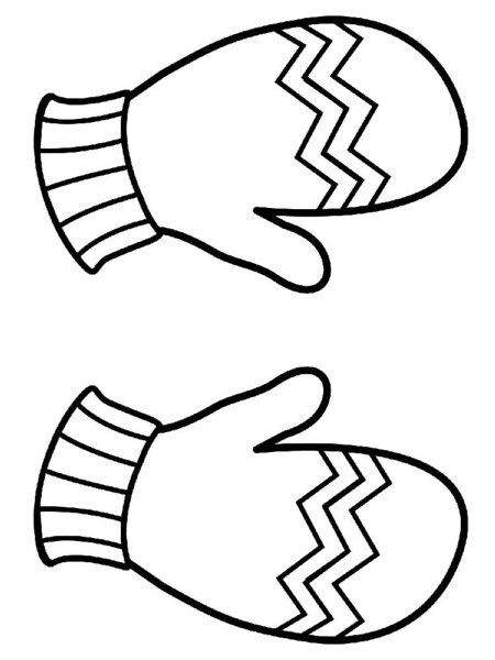 Варежки раскраска