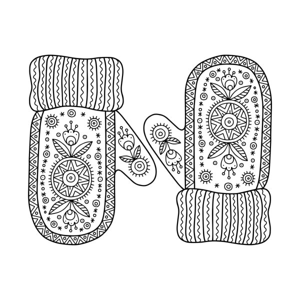 Рукавички раскраска