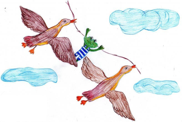 Иллюстрация к сказке Гаршина лягушка путешественница