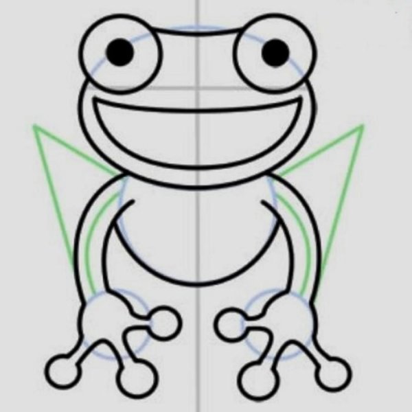 Лягушка рисунок для детей простой