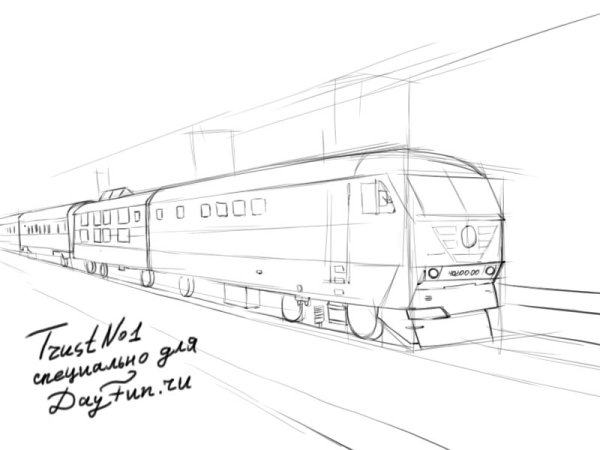 Паровоз рисунок