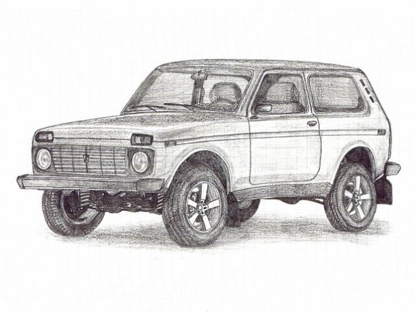 ВАЗ 2121 рисунок спереди