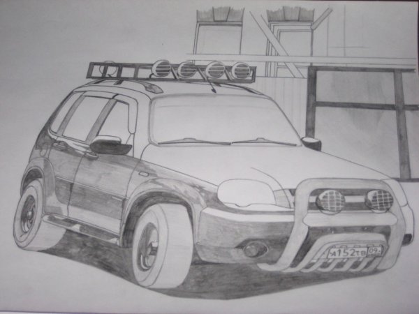 Нива Шевроле для срисовки