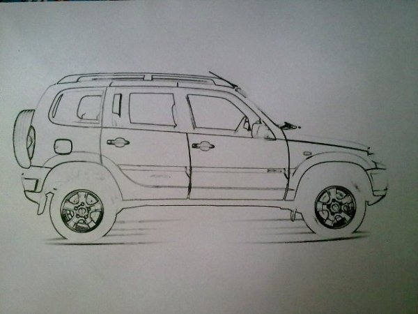 Нива 2121 вид сбоку контур