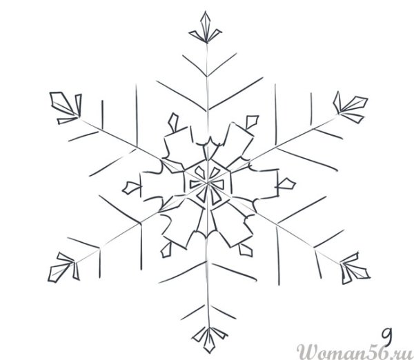 Снежинка раскраска