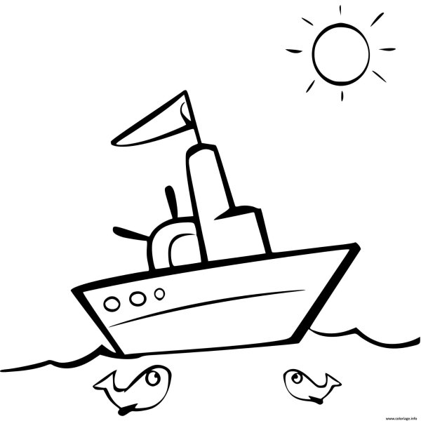 Поэтапное рисование корабля