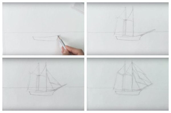 Корабль для срисовки легко