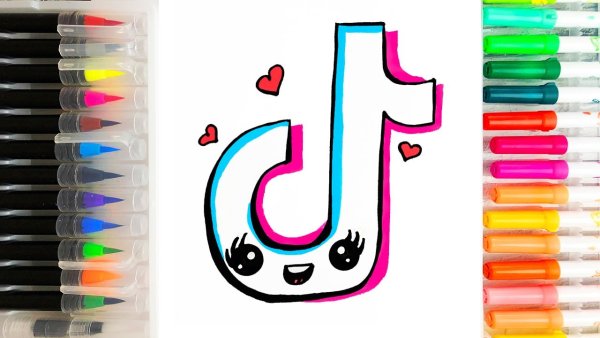 Тик ток нарисовать легко и просто и красиво