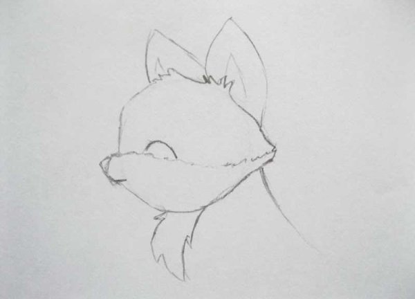 Лисёнок рисунок карандашом легкий