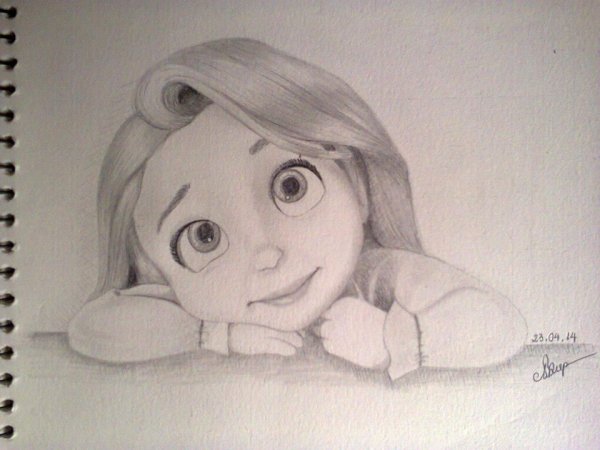 Срисовки Дисней Рапунцель