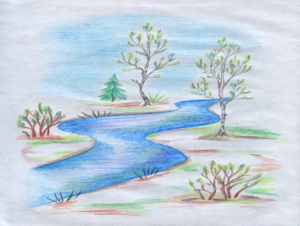 Рисунки карандашом природа