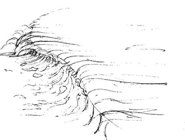 Волны рисунок карандашом