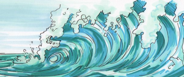 Волны в мультяшном стиле