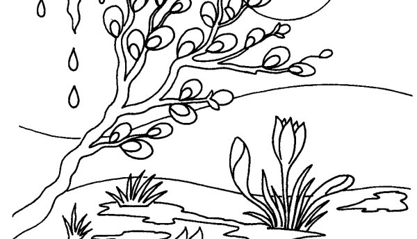 Рисунок осень карандашом