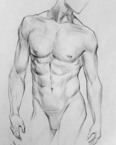 Женское тело карандашом