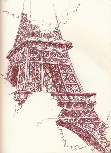 Эльфелева башня карандашом