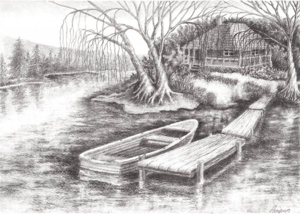 Рисунки карандашом природа