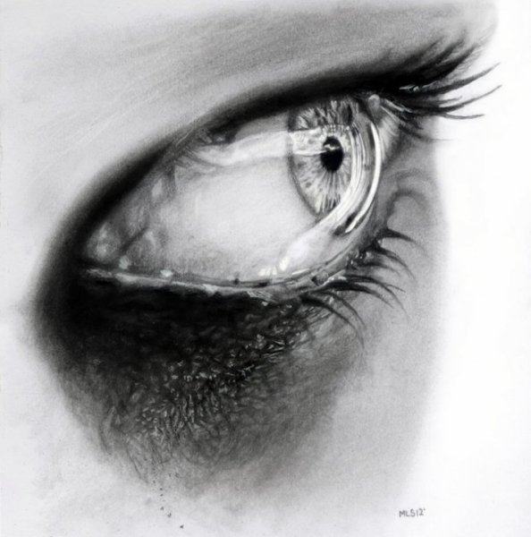 Реалистичный глаз карандашом
